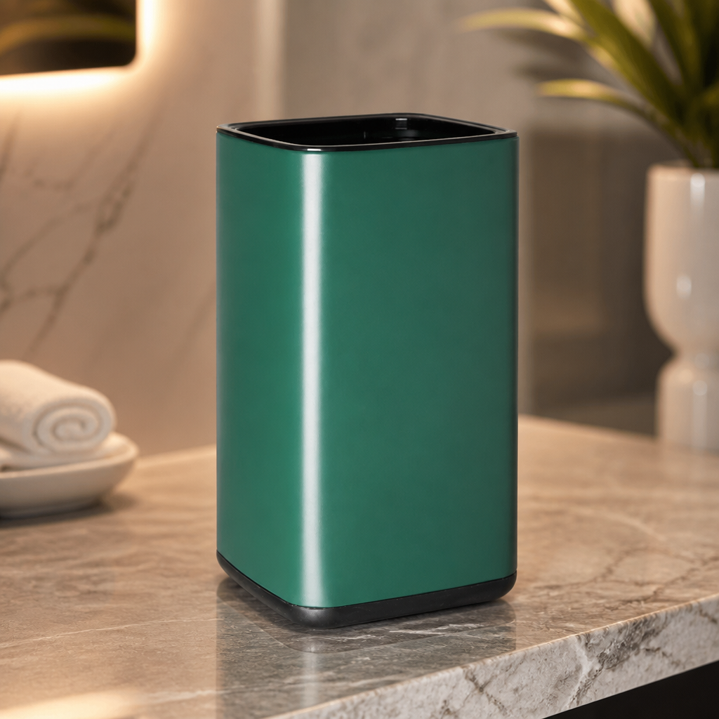 Commercial Square Waste Bin Green 10Ltr Polypropylene