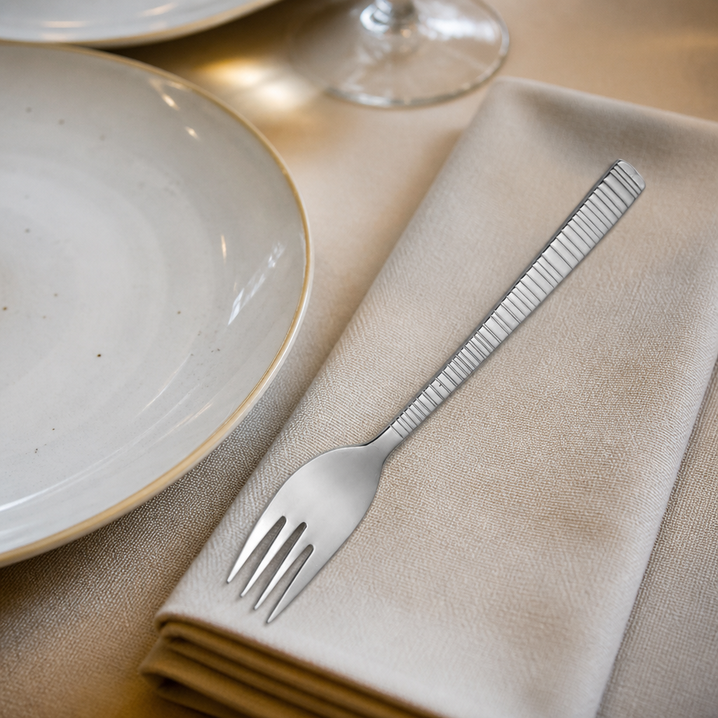 Set of 12 stainless steel commercial fish forks