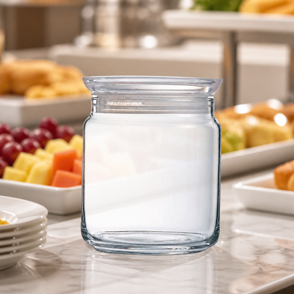 Commercial Biscotti Jars 750ml with Glass Lids - 6 Pack