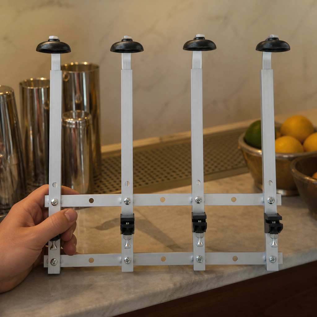 Commercial 4-Bottle Wall Rack for bars and restaurants