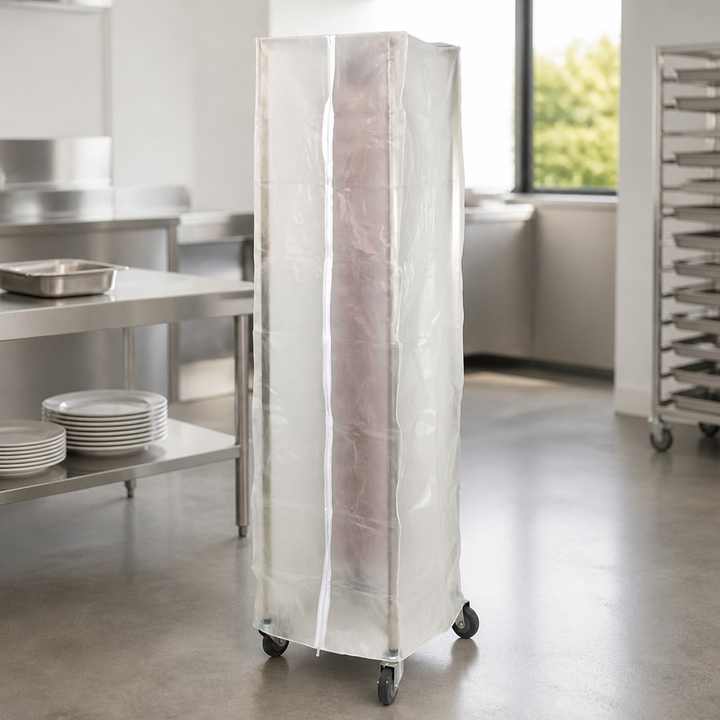 Mobile Plate Rack Cover for Commercial Racking Trolleys