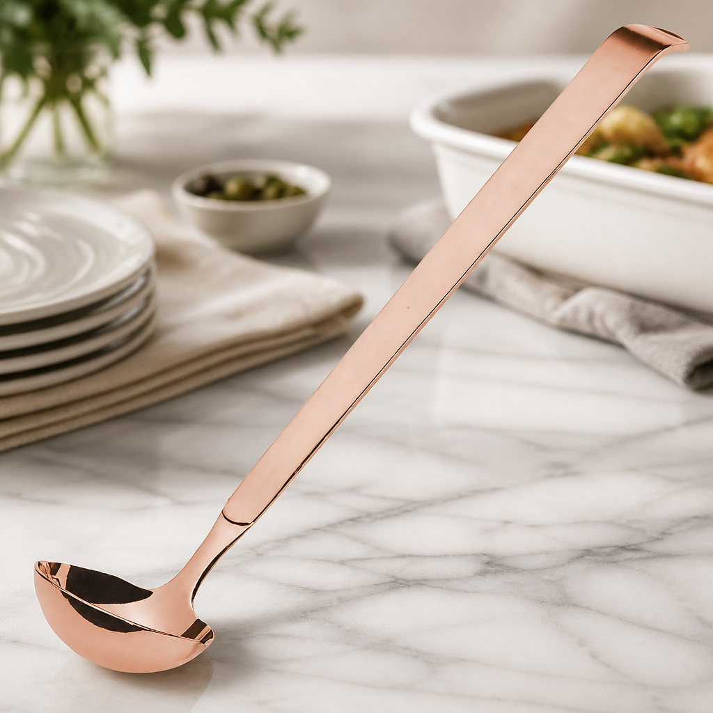 Dressing Spoon Set of 6 - Copper Finish Serving Cutlery