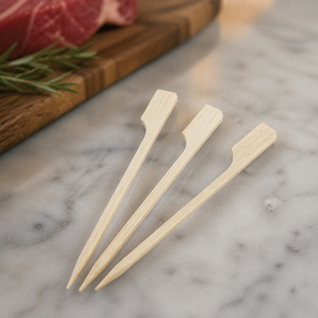 Biodegradable Bamboo Steak Markers 100 Pack for commercial use