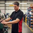 Premium High-Performance Two-Tone Polo Shirt with Comfortable Design and Durable Fabric - Red/Black