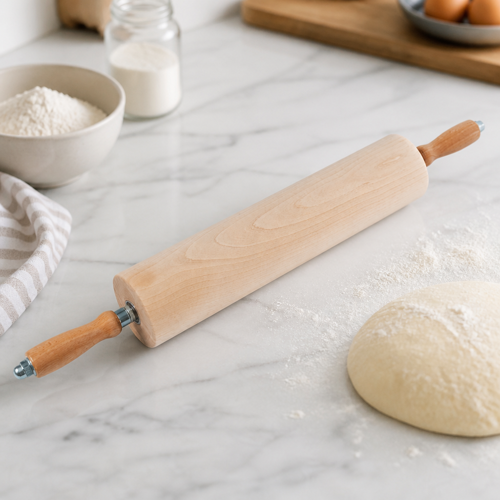 Commercial Wooden Rolling Pin 680mm for Bakeries and Kitchens