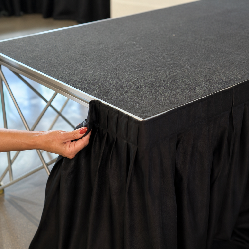 Commercial Staging Valance 630mm Fire-Retardant Black