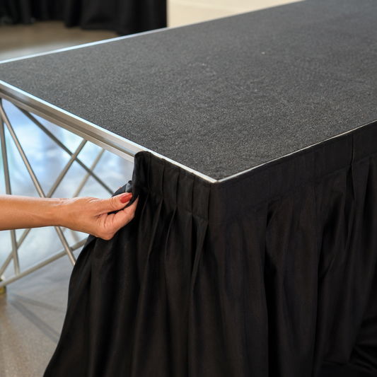 Commercial Staging Valance 630mm Fire-Retardant Black