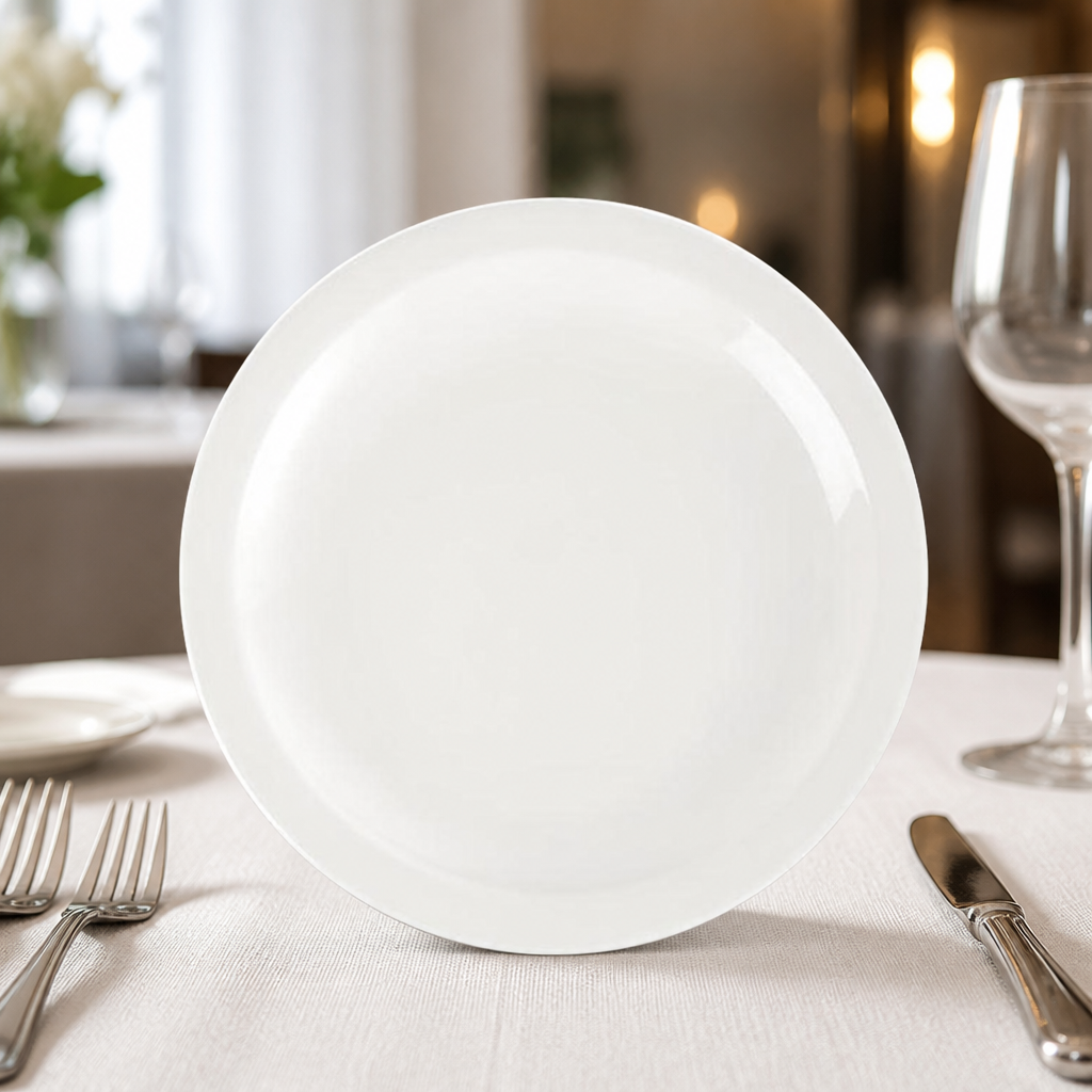 Commercial Plain Whiteware Plates 254mm Round 24 Pack