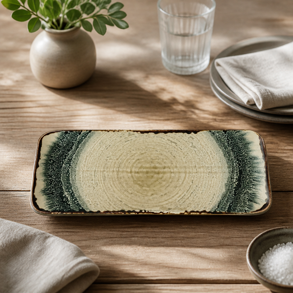 Commercial Rectangular Plates 270x160mm - 6 Pack Organic Design