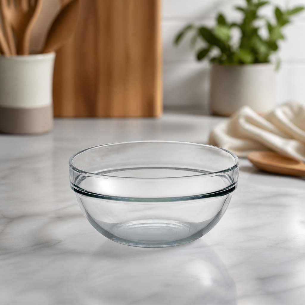 Commercial Mixing Bowls 1.1Ltr Toughened Glass 6 Pack