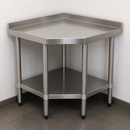 600mm Commercial Stainless Steel Corner Table with Undershelf