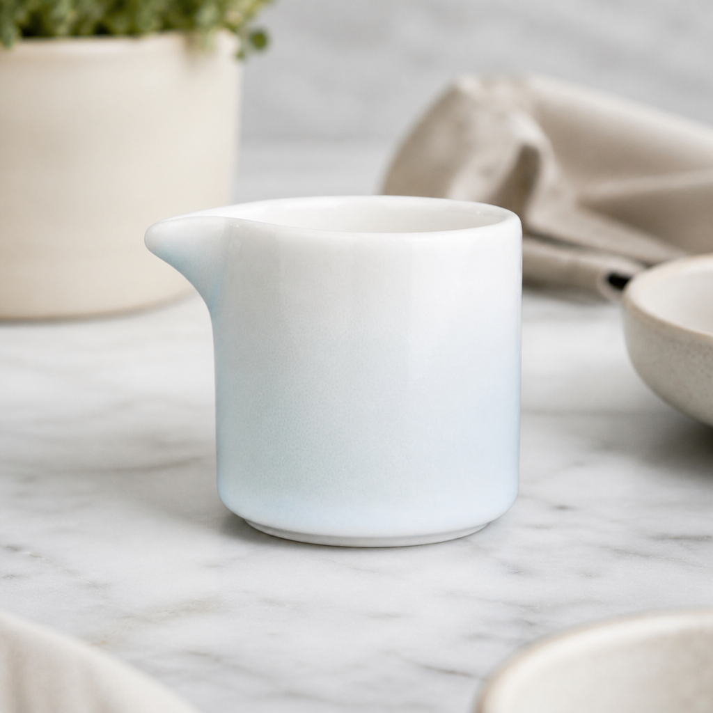 Aqua porcelain fondant milk jugs 87ml 12 pack