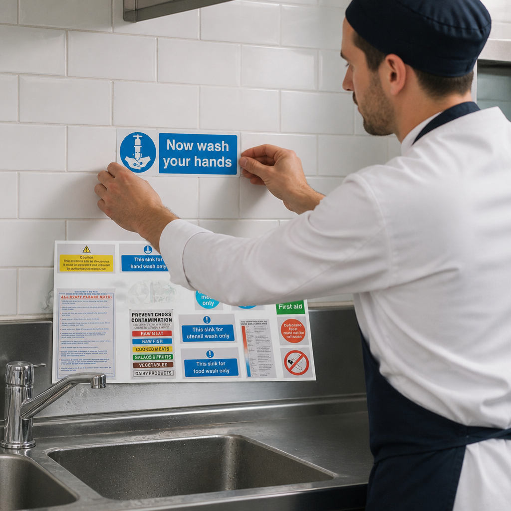 Commercial Kitchen Hygiene Sign Pack for Food Safety Compliance