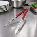 300mm Commercial Colour Coded Red Serving Tongs Stainless Steel