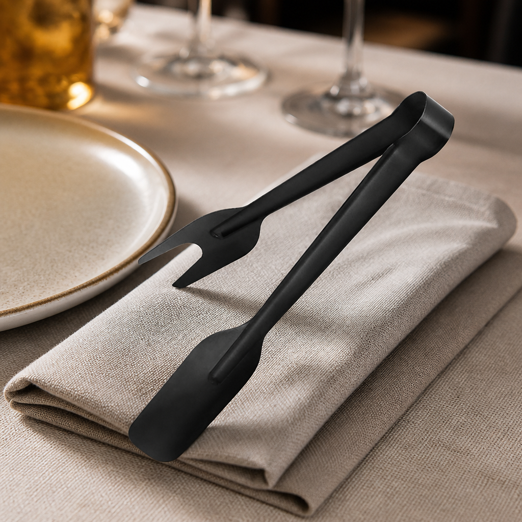 240mm Commercial Serving Tongs Black - Pack of 10