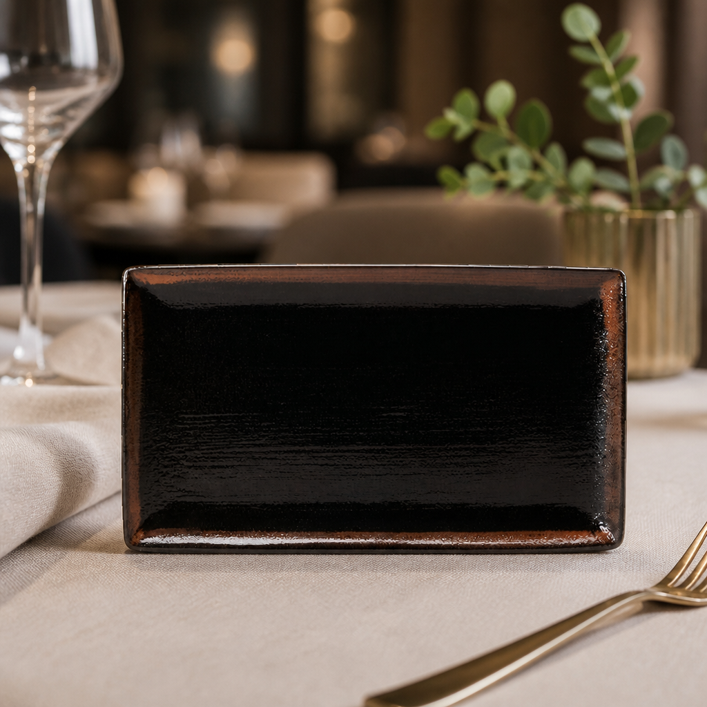 Commercial Rectangular Platter 207mm for fine dining, 6 pack