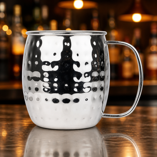 Commercial Hammered Stainless Steel Mug 440ml