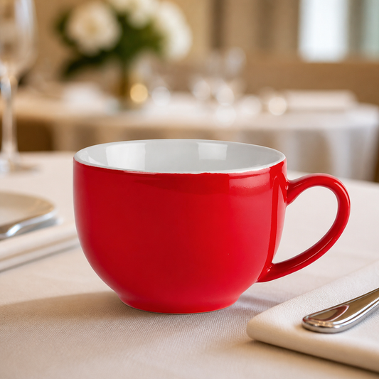 Commercial Cafe Cappuccino Cups Red 340ml 12 Pack