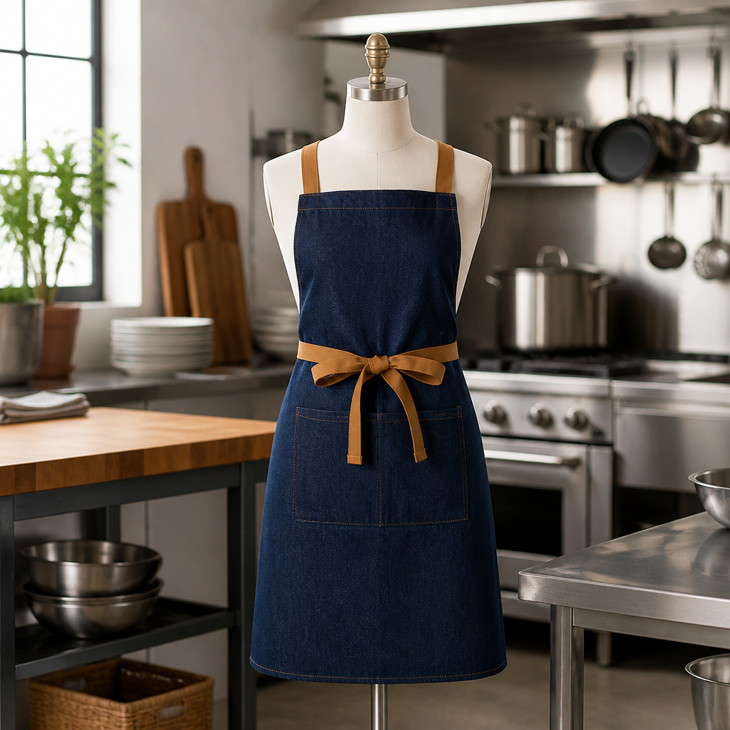Commercial Cross-Back Bib Apron 1000mm x 700mm Polycotton
