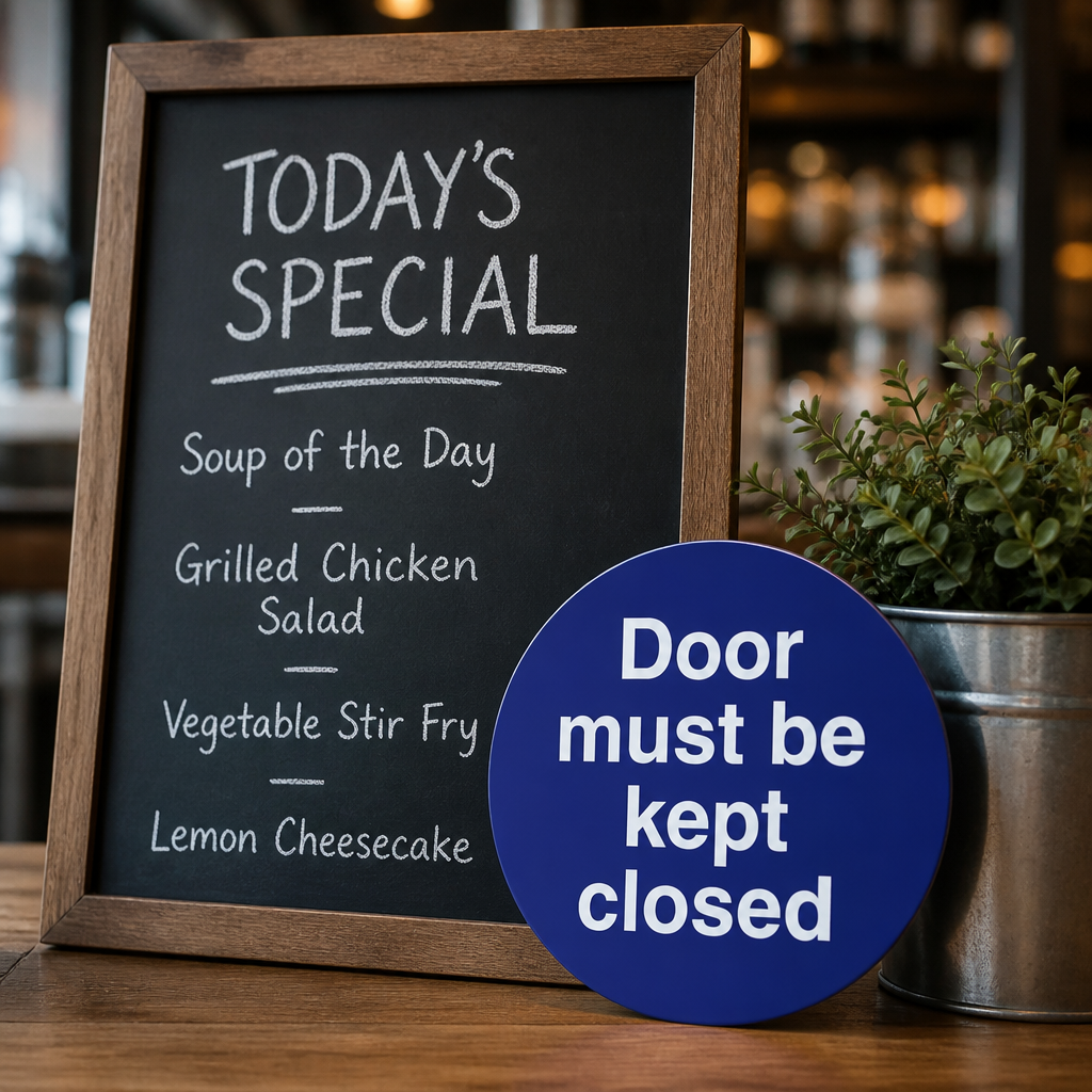 Commercial Kitchen Door Must Be Kept Closed Sign 100mm Square