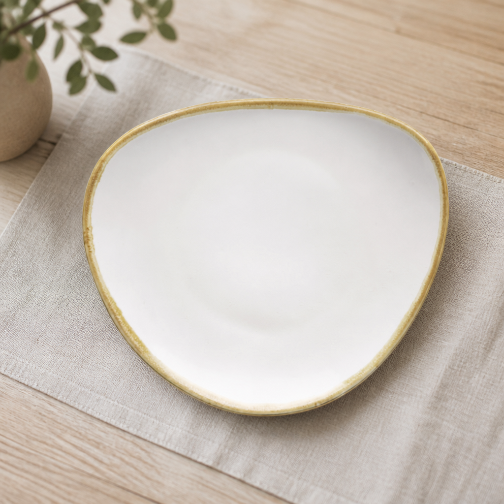 Commercial Triangular Plates 165mm Vitrified Porcelain 6 Pack