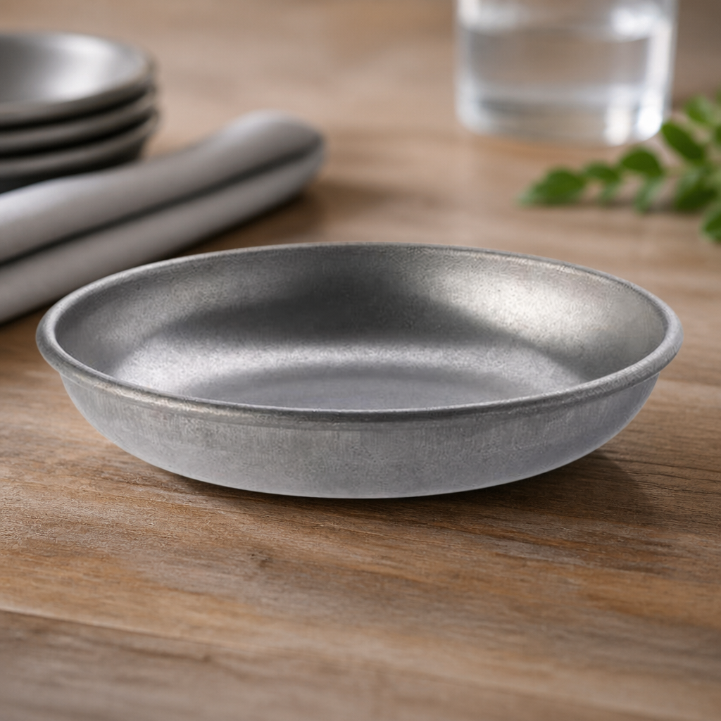 150mm Commercial Vintage Steel Coupe Plates - Pack of 6