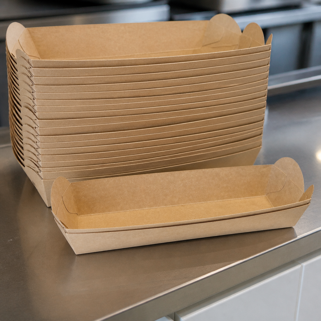 Commercial recyclable baguette tray 500 pack takeaway containers
