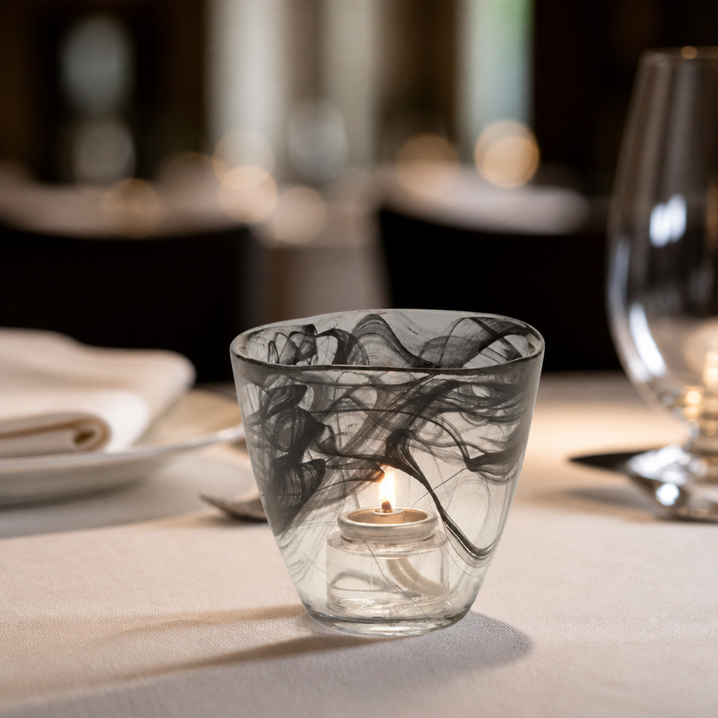 Wysp Black Glasses Votive 95x89mm in a 6 pack