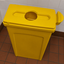 Commercial Slim Jim Recycling Lid for Bottles and Cans Yellow