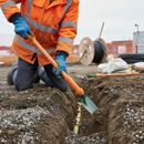 Premium Insulated Cable Laying Shovel - 28" Solid Forged Head with Durable Metal Shaft for Heavy Duty Use