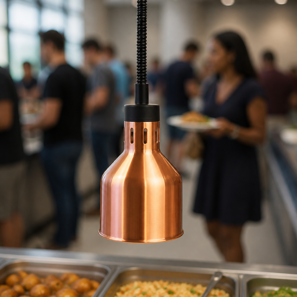 Commercial Retractable Heat Lamp 250W in Copper Finish