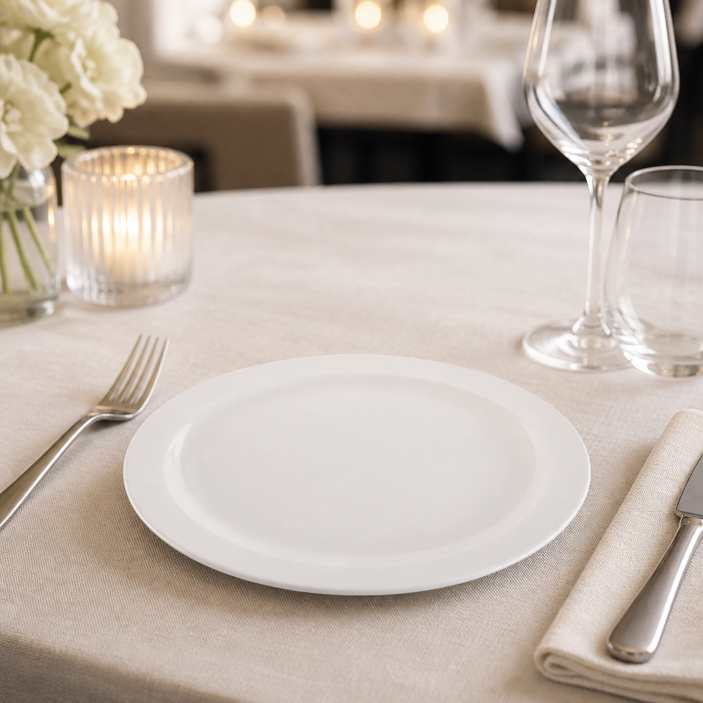 Commercial Pure Narrow Rim Plates 230mm - 24 Pack