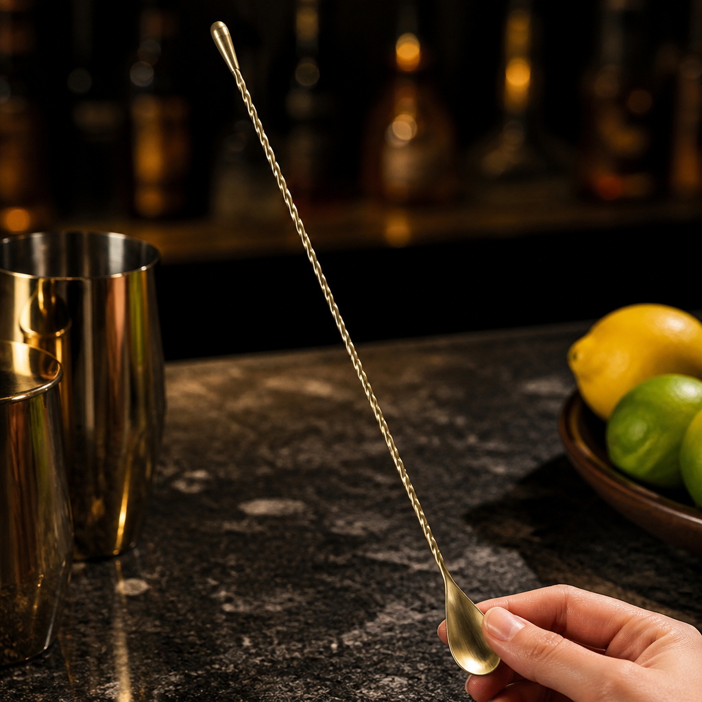 Commercial Antique Brass Cocktail Spoon 450mm