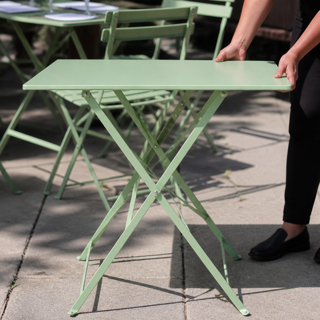 Commercial Folding Table Light Green 600x600mm 125kg Capacity