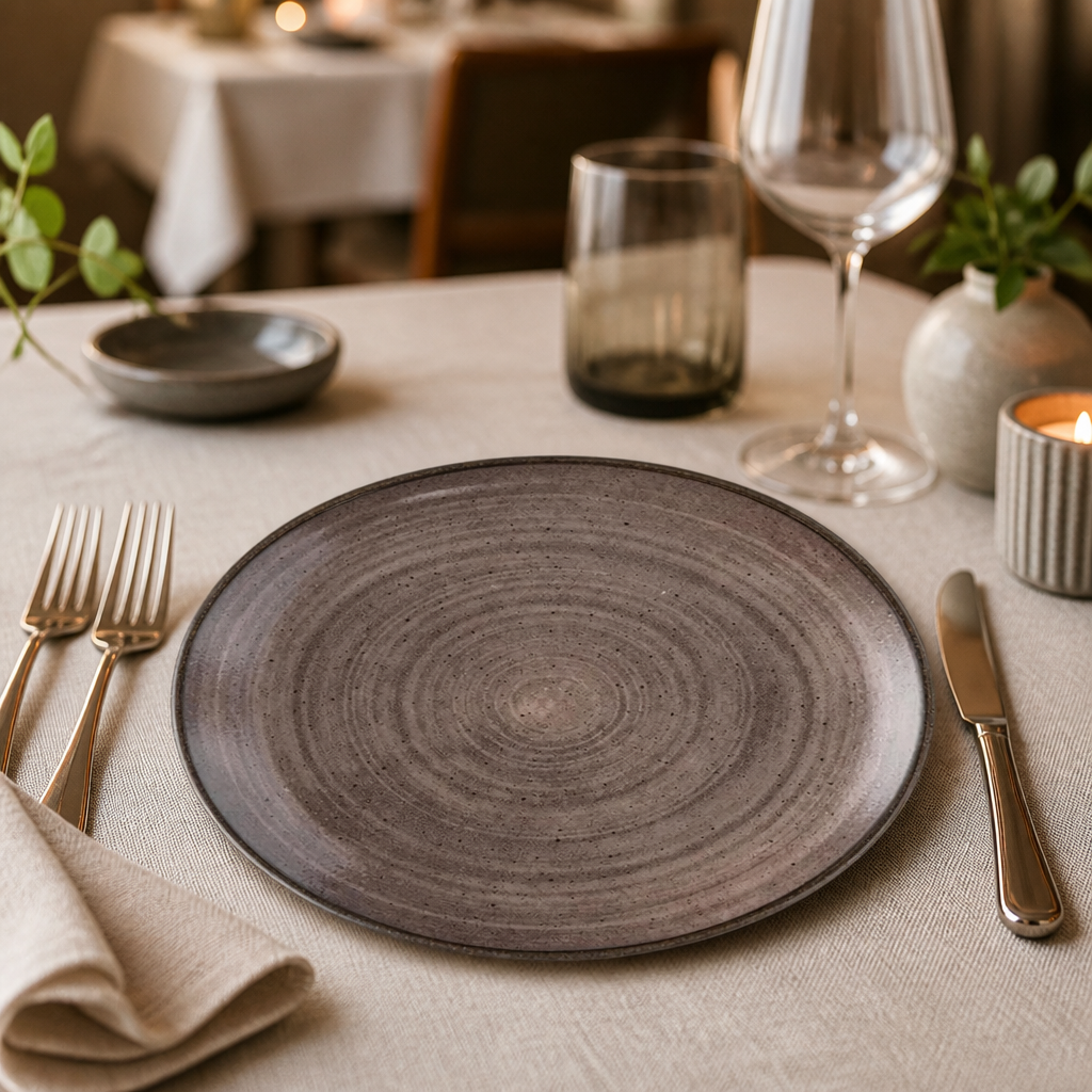 Commercial Raw Coupe Plates 260mm Brown 12 Pack