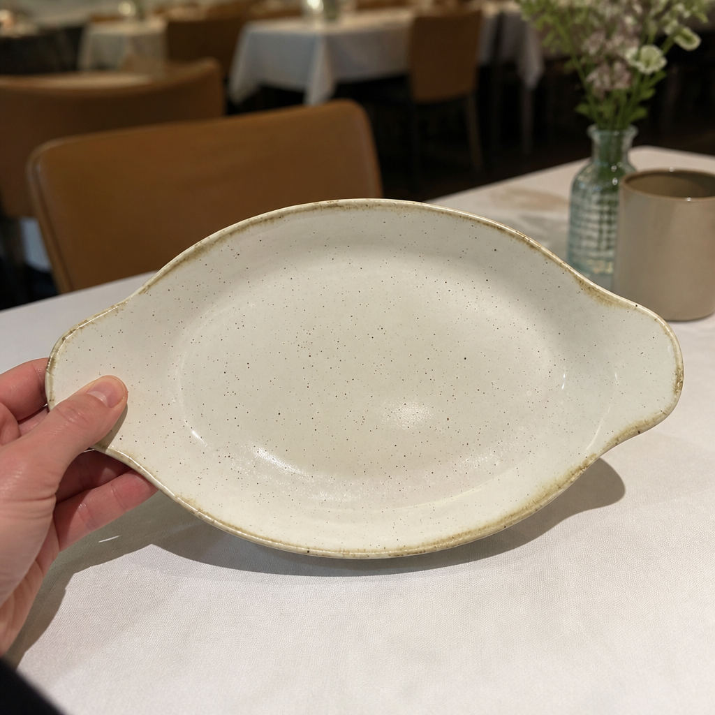 Commercial Oval Eared Dishes 205mm for sharing, 6 pack