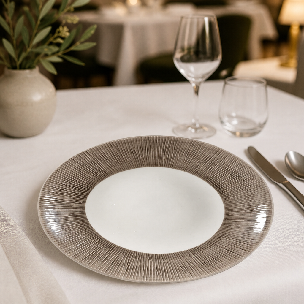Bamboo Deep Round Coupe Plates 280mm 12 Pack