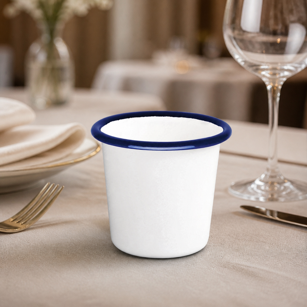 Commercial Enamel Sauce Cups 144ml Retro Style 6 Pack