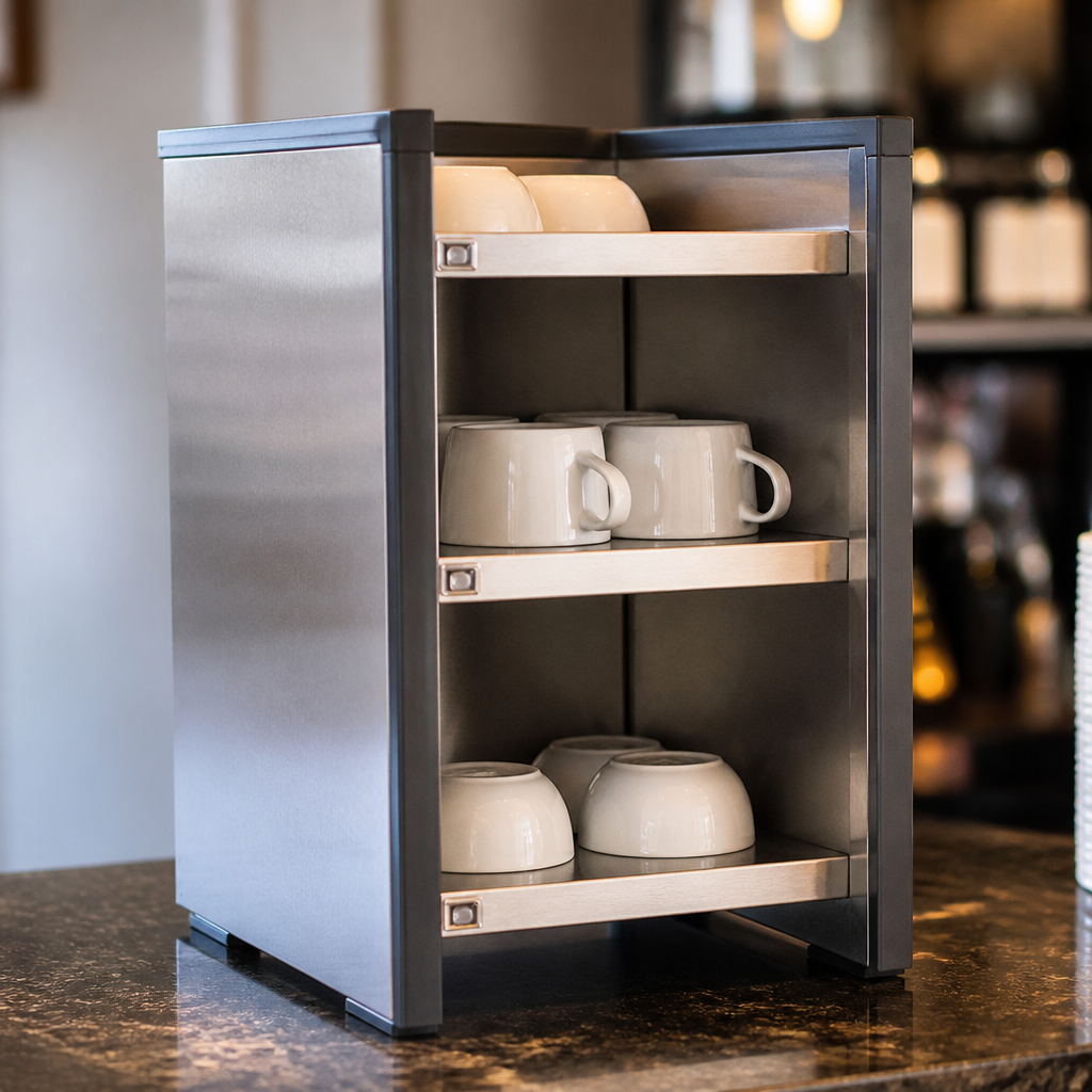 Commercial 3 Shelf Cup Warmer for 120 Cups in Stainless Steel