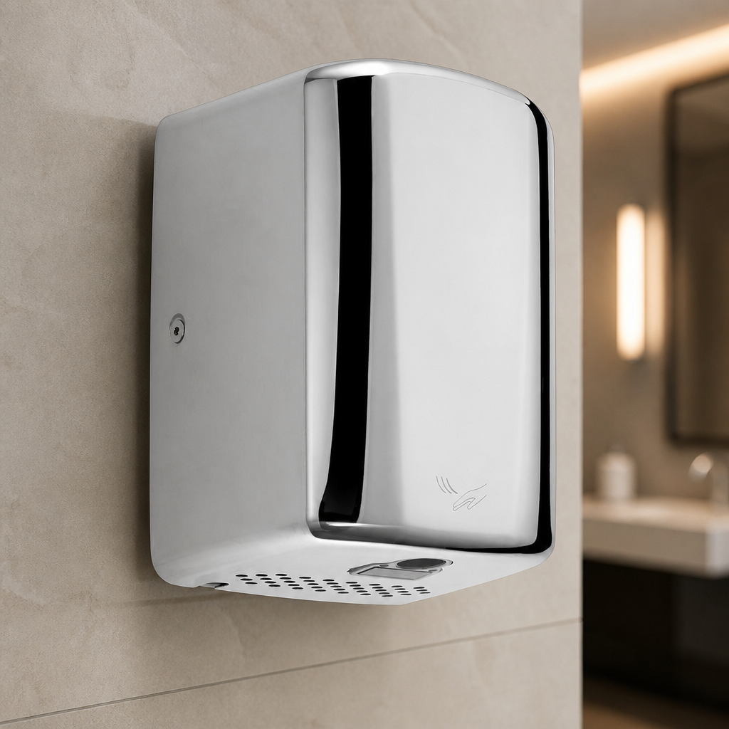Commercial Hand Dryer Polished Chrome 260mm Efficient