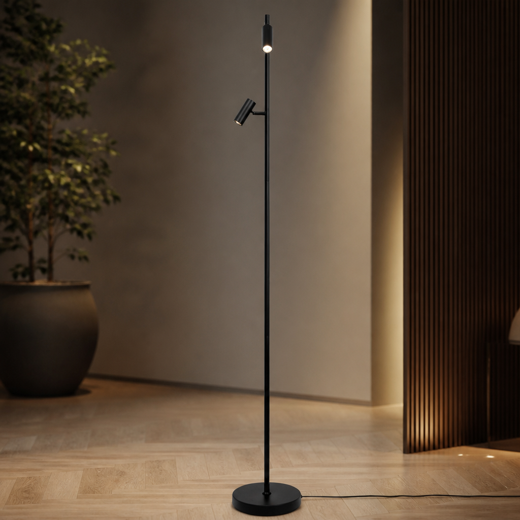 Commercial Indoor Floor Lamp Black 1410mm Height