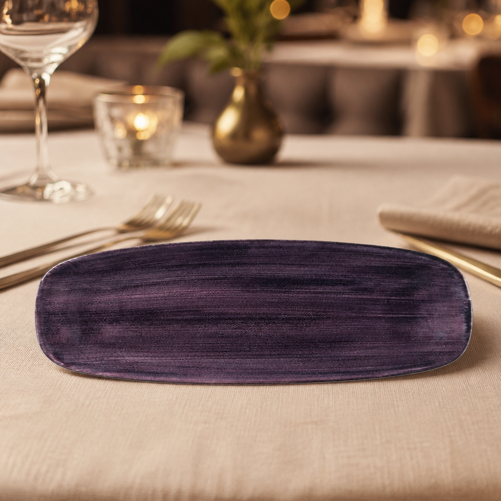 Commercial Oblong Plates 298mm Deep Purple 12 Pack