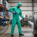 Premium Chemical Splash Boilersuit with Elasticated Wrists & Ankles - Heavy Duty PVC for Acid and Alkali Resistance, Size 2XL to 3XL