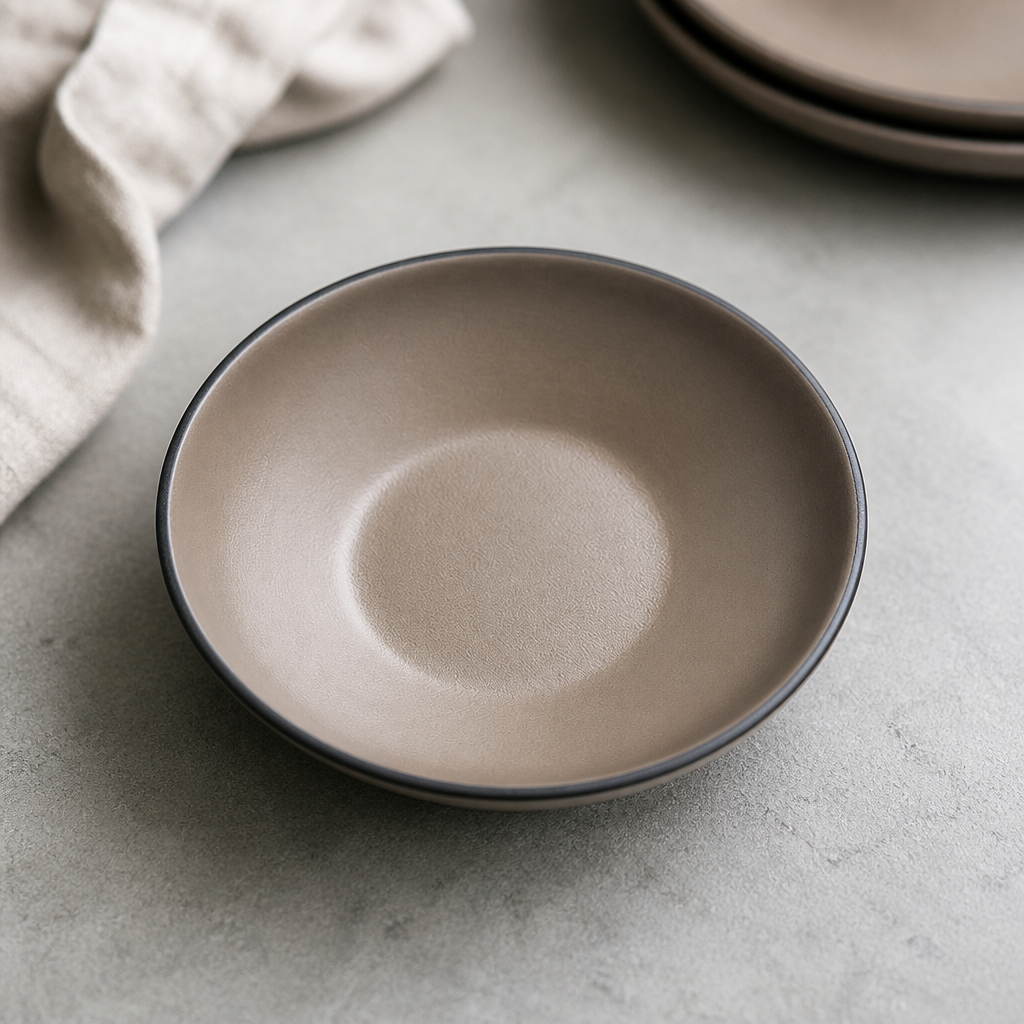 Sandstone melamine shallow bowls 152mm 24 pack