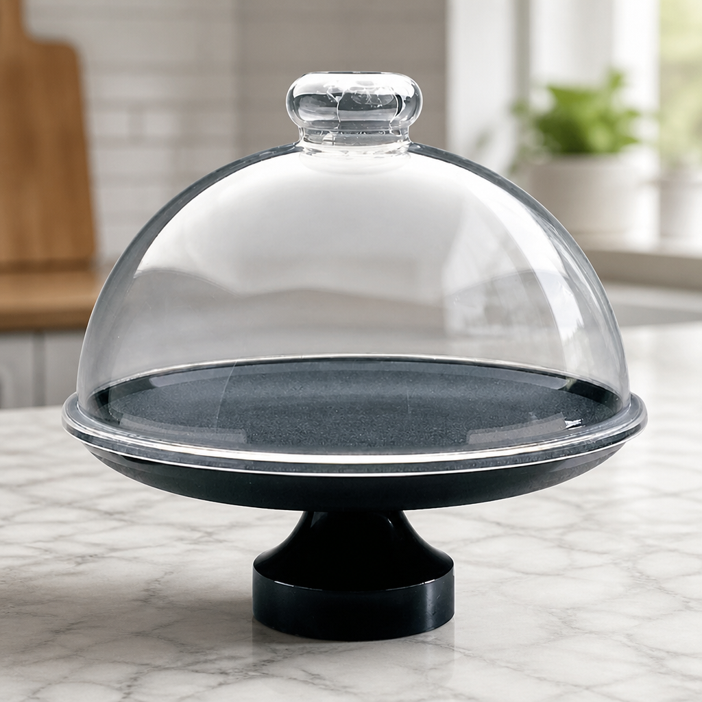 Commercial Frosted Black Dome Food Cover 330mm Diameter