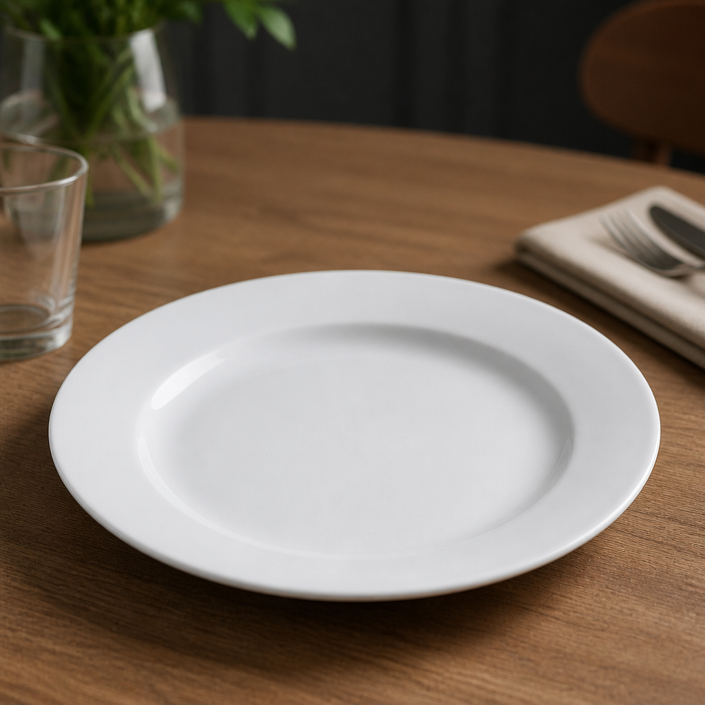 Commercial Wide Rimmed Plates 250mm for Starters 12 Pack