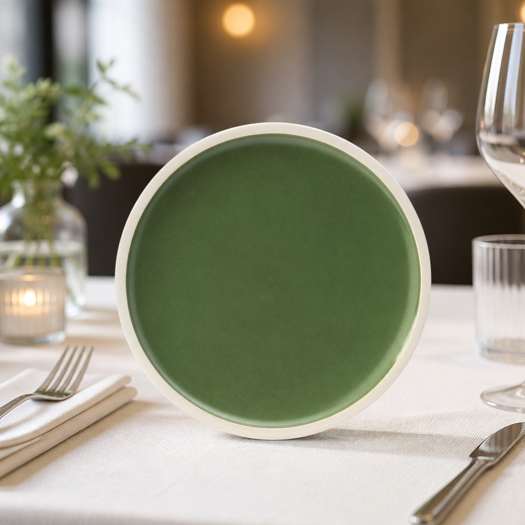 Commercial Vitrified Porcelain Plates 170mm Forest Green 6 Pack