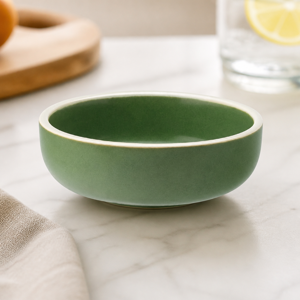 Commercial Dipping Pots 90mm Forest Green Vitrified Porcelain 12 Pack