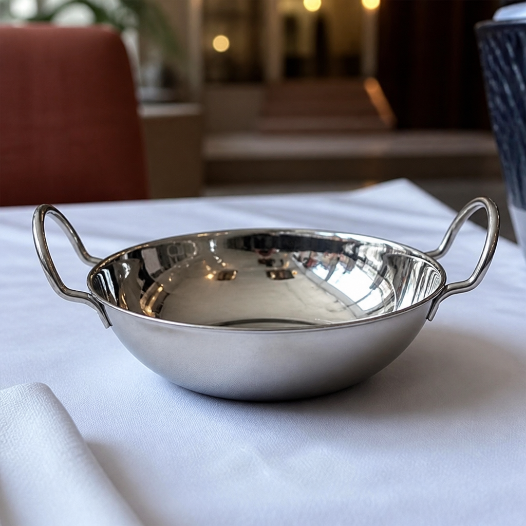Small 560ml Commercial Flat Bottomed Balti Serving Dish