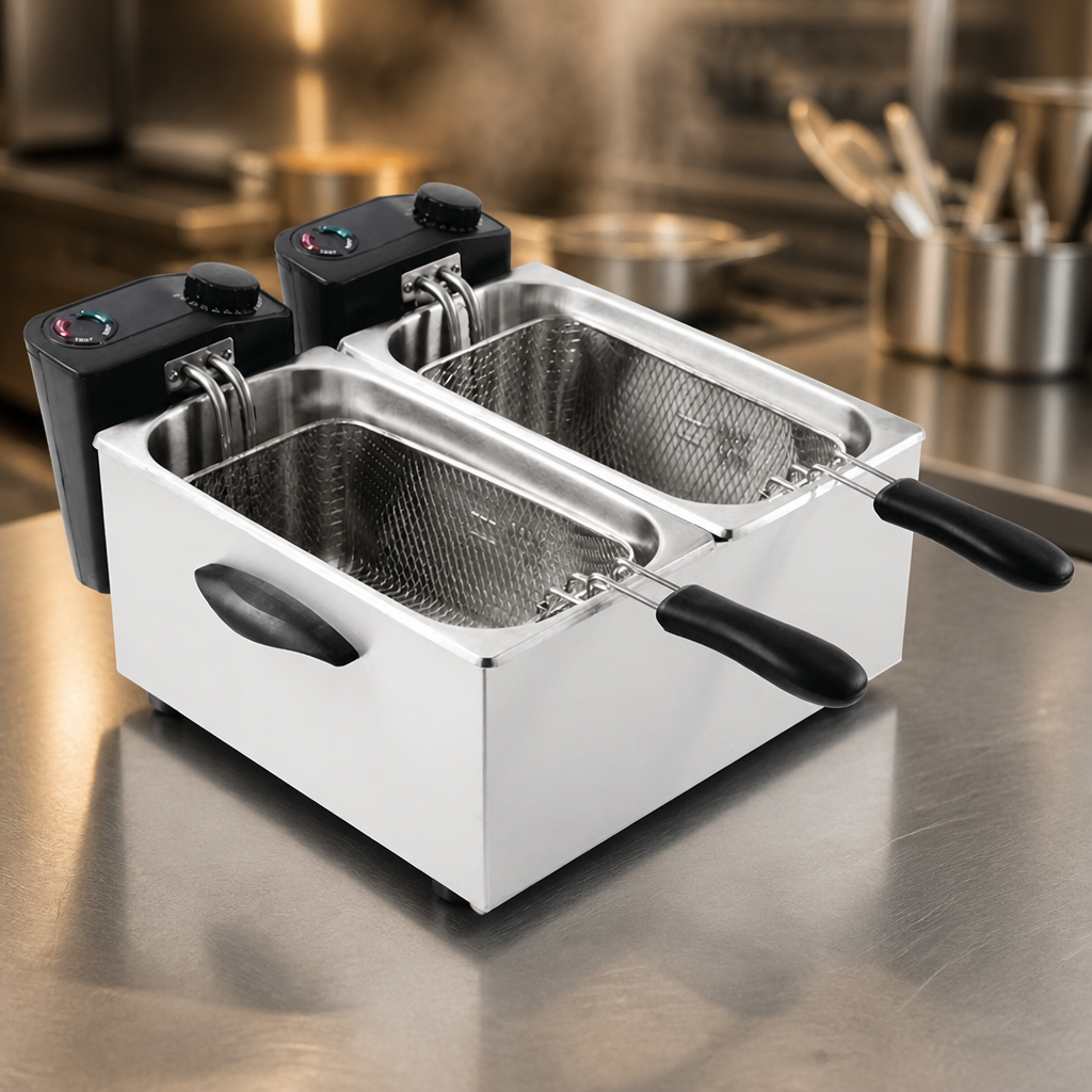 Commercial Countertop Electric Fryer 2x 3.5Ltr Capacity